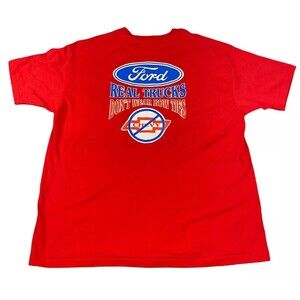 VTG Ford Shirt Hanes Heavyweight 50/50 Single Stitch TShirt Blank Front Back Hit